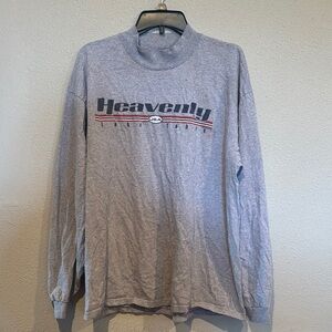 Grey Vintage Anvil Heavenly Lake Tahoe Ski Long Sleeve Shirt